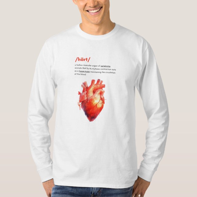 Camiseta Larga manga de la definición del corazón humano (Anverso)