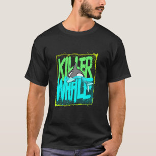 Camiseta Larga manga de orcas asesinas para el océano balle