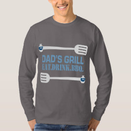 Camiseta Larga manga del "grill de papá" rinoceronte azul
