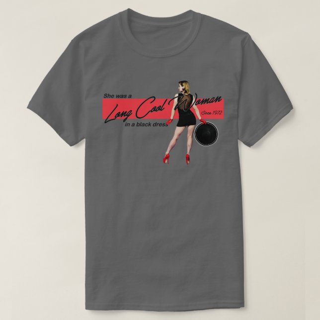 Camiseta Larga mujer de Guay vestida de negro Las mentiras  (Diseño del anverso)