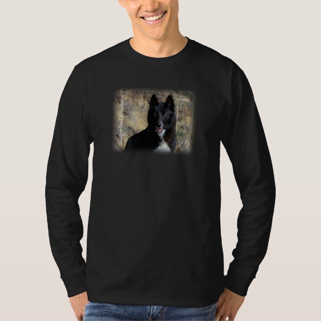 Camiseta larga nana de la manga de Hanes del lobo (Anverso)