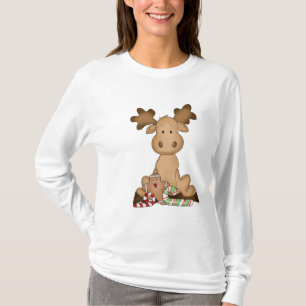 Camiseta larga nana de la manga de los alces del