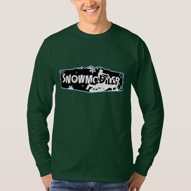 Camiseta larga nana de la manga de Snowmobiler (Anverso)