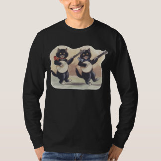 Camiseta larga oscura de la manga de los hombres