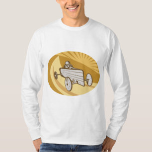 Camiseta larga para hombre de la manga del cuadro