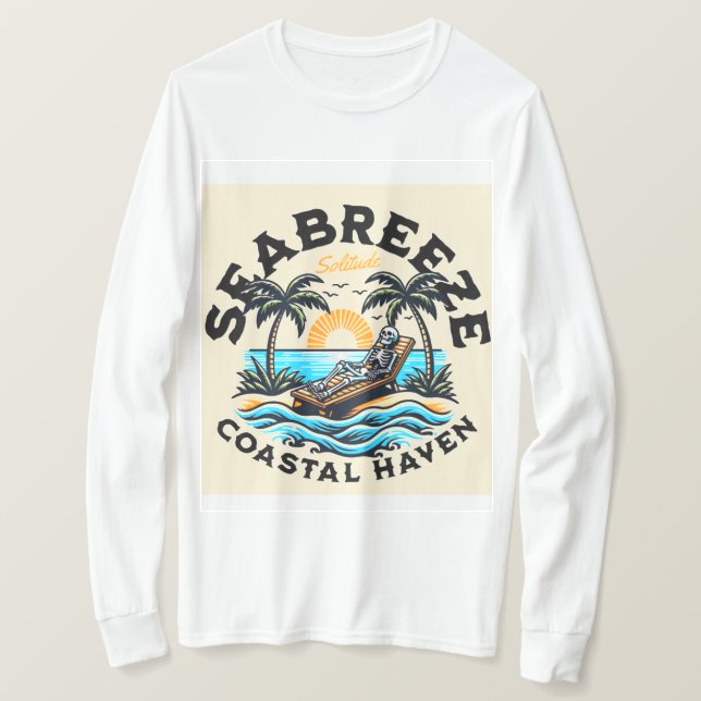 Camiseta larga playa de hombres (Anverso del diseño)