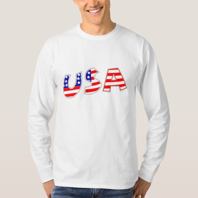 Camiseta larga Spangled estrella patriótica de la (Anverso)