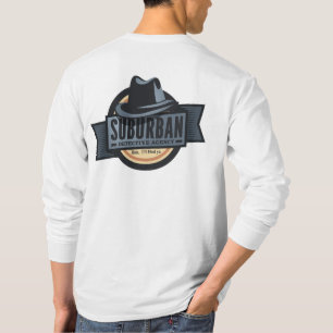 Camiseta larga suburbana de la manga de la agencia