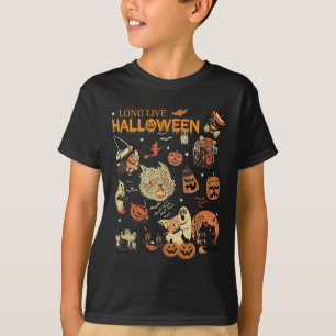Camiseta Larga vida a Halloween Vintage Witch Ghost Bl