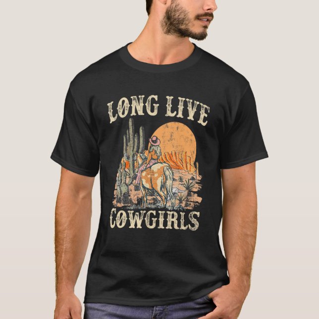 Camiseta Larga vida a Howdy Rodeo Western Country Cowgirls  (Anverso)