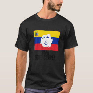 Camiseta Larga Vida A Hugo Chávez Enfrentado A La Bandera