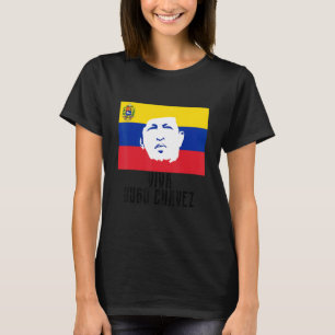 Camiseta Larga Vida A Hugo Chávez Enfrentado A La Bandera