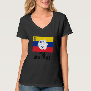 Camiseta Larga Vida A Hugo Chávez Enfrentado A La Bandera