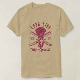 Camiseta Larga Vida a la Barbería de Barba Estilo Vintage C