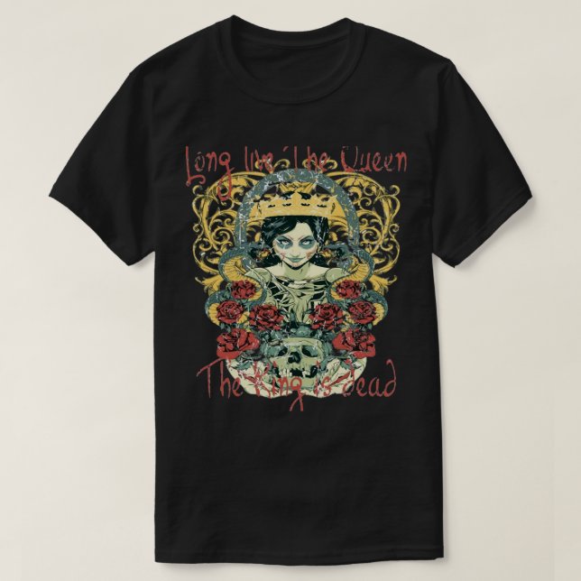 Camiseta larga vida a la reina (Diseño del anverso)
