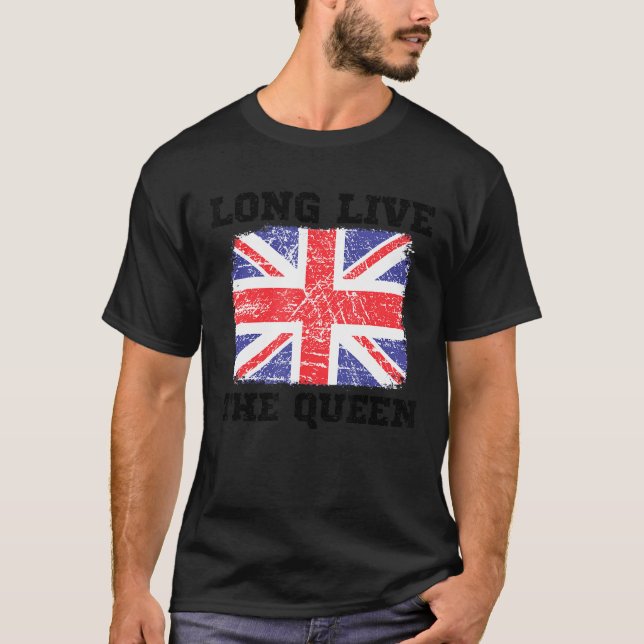 Camiseta Larga vida a la reina Inglaterra Reino Unido (Anverso)