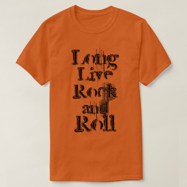 Camiseta Larga vida al rock y rollo negro grunge texto (Diseño del anverso)