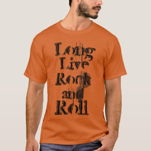 Camiseta Larga vida al rock y rollo negro grunge texto