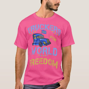 Camiseta Large Blue Hand Drawn Transport Hauling Truck For