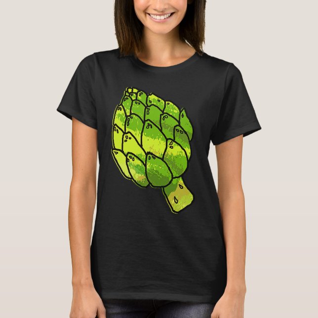 Camiseta Large Botanical Artichokes  Vegetarian (Anverso)