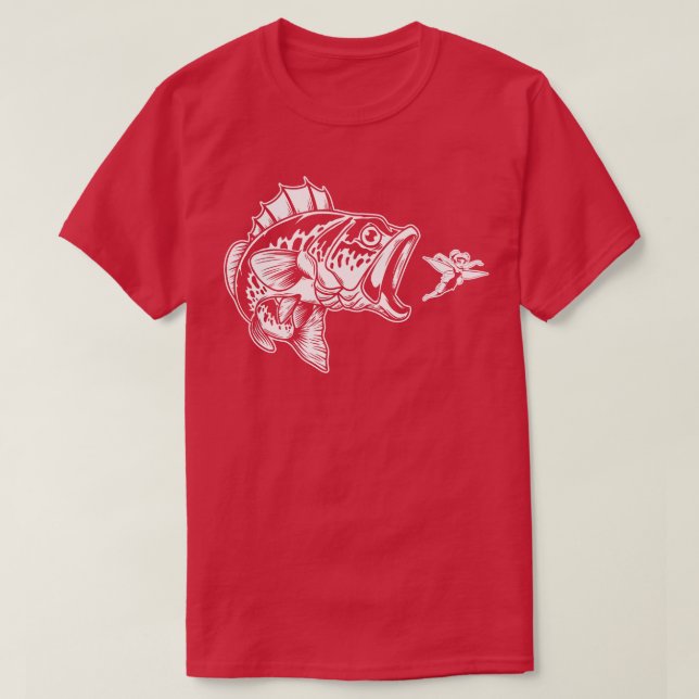 Camiseta Largemouth Bass Eating Tinkerbell (Diseño del anverso)