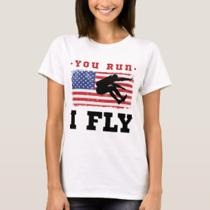 Camiseta Largo Salto Bandera Americana Que Corres En Voland