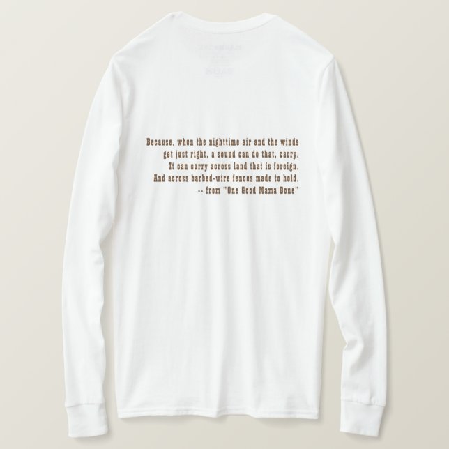Camiseta Largo-sl camiseta, mamá Bone de la foto una de la (Reverso del diseño)