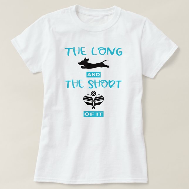 Camiseta Largo y corto: Dachshund y el baloncesto (Diseño del anverso)