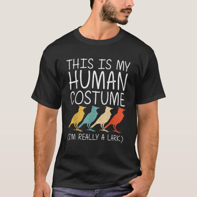 Camiseta Lark Halloween Ropa Humana Passerine Bird Easy D (Anverso)