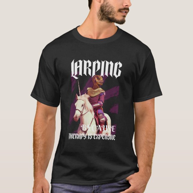 Camiseta LARPing porque la terapia es costosa RPG (Anverso)