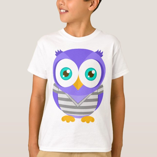 Camiseta Larry el búho púrpura (original) (Anverso)