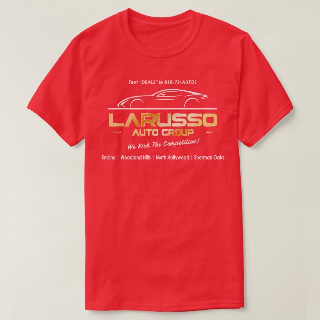Camiseta Larusso Auto Group Billboard Baseball TShirt (Diseño del anverso)
