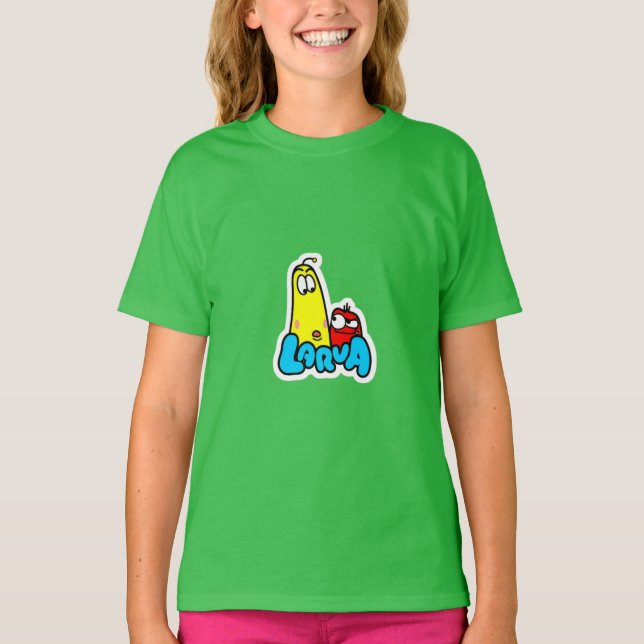 Camiseta larva personalizado Pegatina (Anverso)