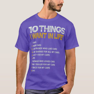 Camiseta Las 10 Cosas Que Quiero En Mi Vida Coches Más Coch