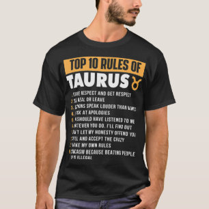 Camiseta Las 10 Principales Reglas De Astrología Del Rótulo