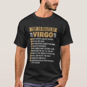 Camiseta Las 10 Principales Reglas De La Astrología Virgo H