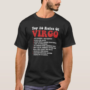 Camiseta Las 10 Principales Reglas Del Horóscopo Virgo Grac