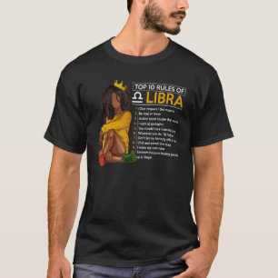 Camiseta Las 10 Principales Reglas Del Rótulo Libra Zodiac 