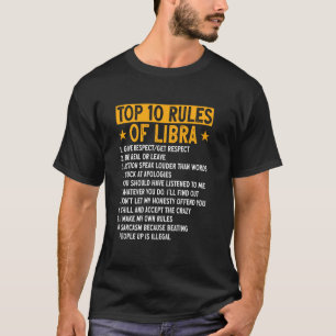 Camiseta Las 10 reglas del cumpleaños de Libra Horoscopo
