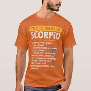 Camiseta Las 10 reglas Escorpio Horóscopo Cumpleaños famili