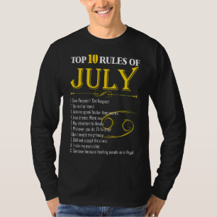Camiseta Las 10 Reglas Principales De Los Hombres De Cumple