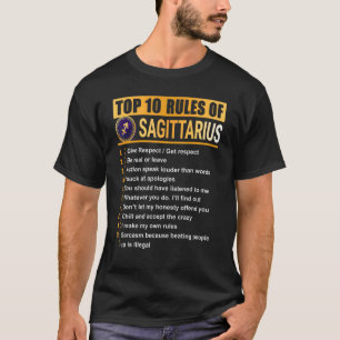 Camiseta Las 10 reglas principales para el cumpleaños de Sa