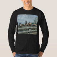 Las 412 Tee Mens de Larga Manga Vista Pittsburgh