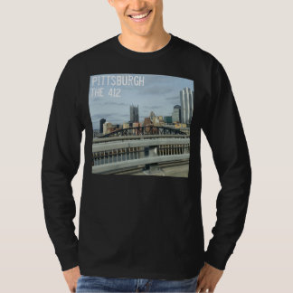 Camiseta Las 412 Tee Mens de Larga Manga Vista Pittsburgh