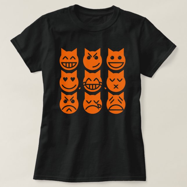 Camiseta Las 9 vidas del gato de la Emoji (Diseño del anverso)