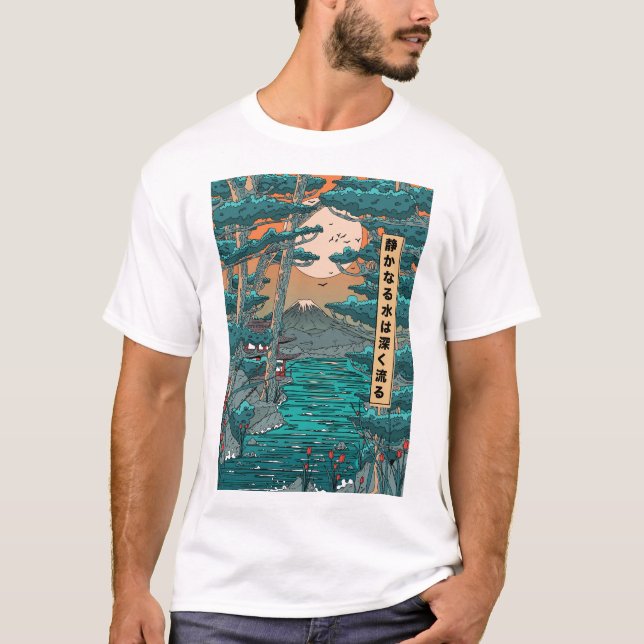 Camiseta Las aguas tranquilas corren profundas. (Anverso)