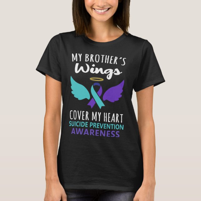 Camiseta Las alas de mi hermano cubren conciencia del suici (Anverso)