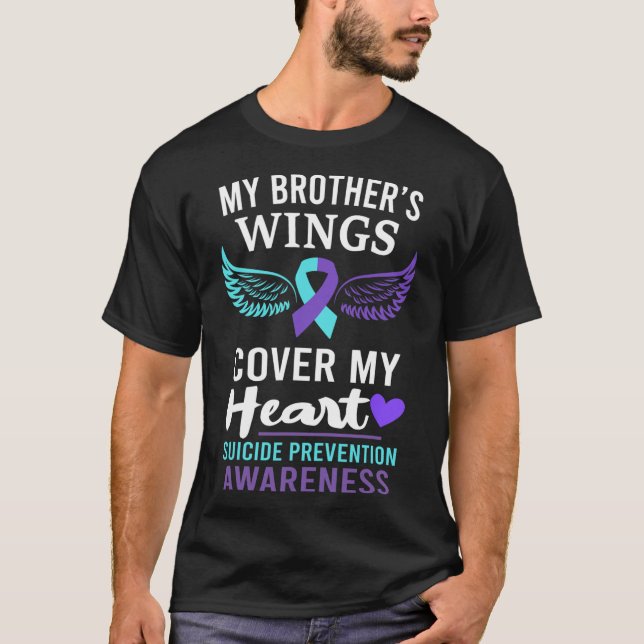 Camiseta Las alas de mi hermano cubren conciencia del suici (Anverso)