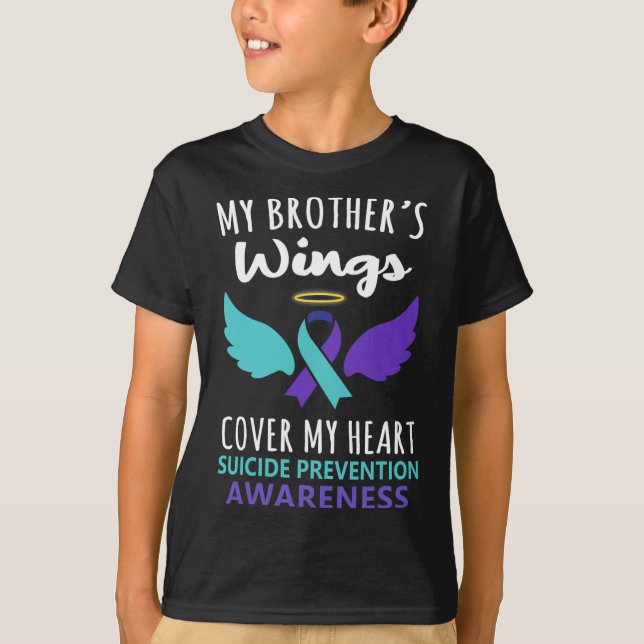 Camiseta Las alas de mi hermano cubren conciencia del suici (Anverso)