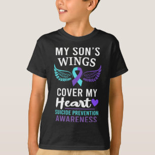 Camiseta Las alas de mi hijo cubren la cinta de concientiza